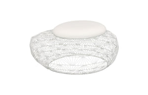 Wire Mesh Stone Stool With Cushion, Small