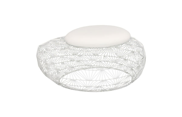 Wire Mesh Stone Stool With Cushion, Small