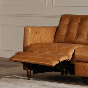 Moe's Bridgers Power Recliner Sofa Tan Leather