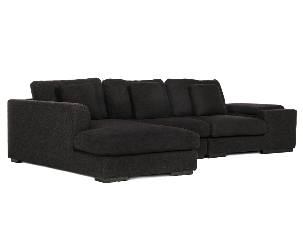 MOD Fabric Sectional in black tweed