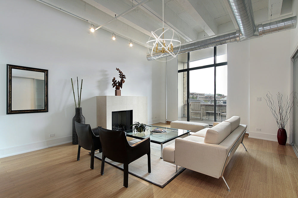 Cavallo 8 Light Pendant  in Hammered White + Olde Brass Finish