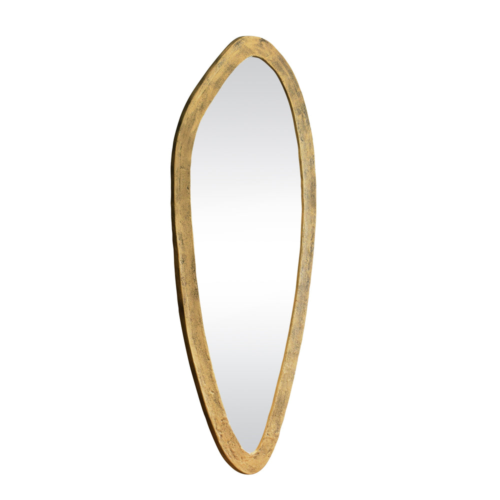 ORGANIC OVAL SHAPED MIRROR IN BRASS FINISH