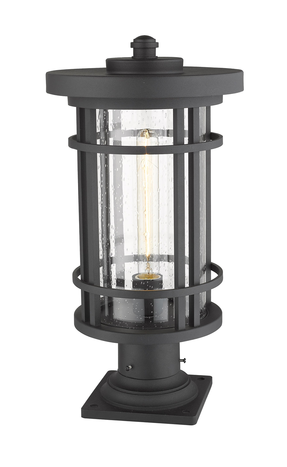 Jordan 1 Light Outdoor Pier Mounted Fixture in Black Finish