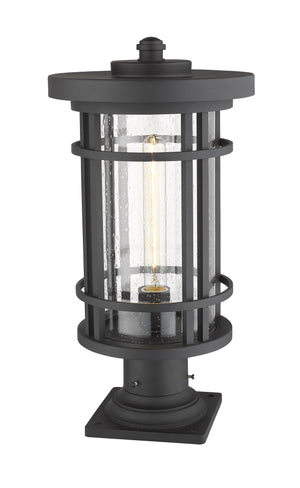 Jordan 1 Light Outdoor Pier Mounted Fixture in Black Finish