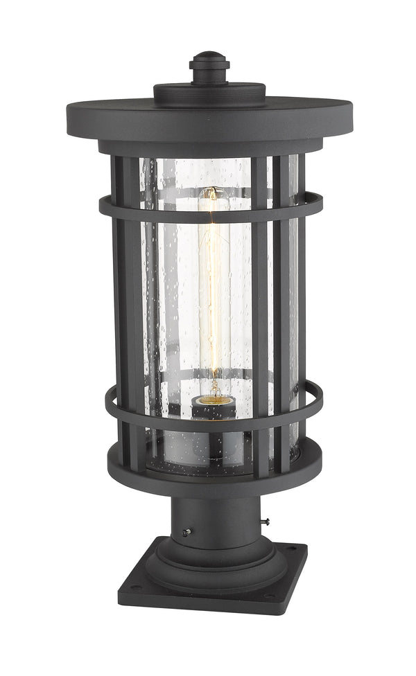 Jordan 1 Light Outdoor Pier Mounted Fixture in Black Finish