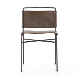 Wharton Dining Chair In Distressed Brown