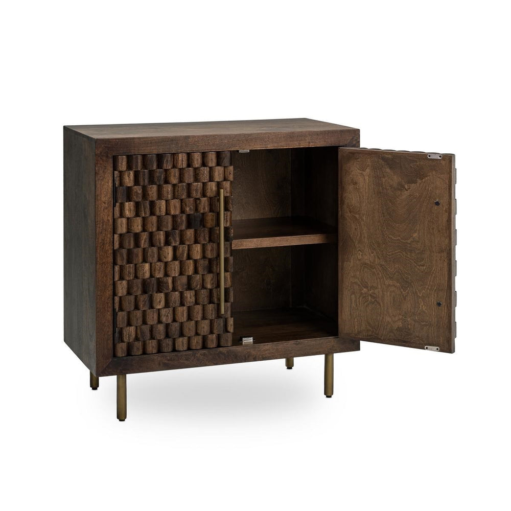 Norwood Solid Wood Cabinet with Brass Details