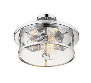 Savannah 3 Light Semi Flush Mount in Chrome Finish