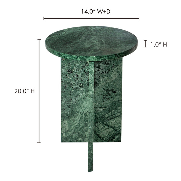 Moe's Grace Accent Table in Green Marble