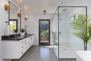 Vertical 1 Light Flush Mount in Bronze + Olde Brass Finish