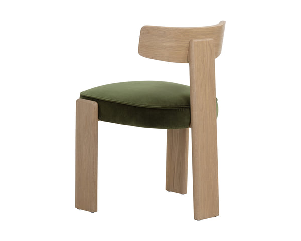 HORTON DINING CHAIR - RUSTIC OAK - FOREST GREEN