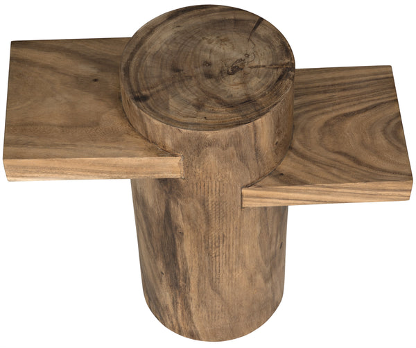 Tabula Munggur Wood Side Table with Semi-Gloss Finish