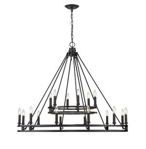 Dennison 18 Light Chandelier in Matte Black Finish