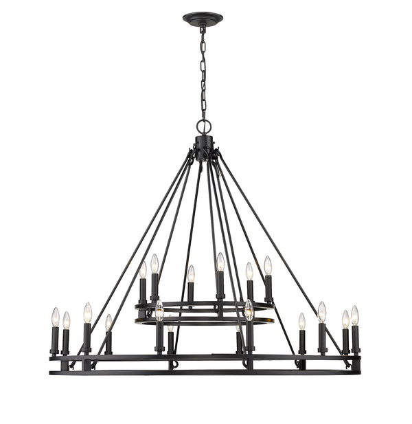 Dennison 18 Light Chandelier in Matte Black Finish