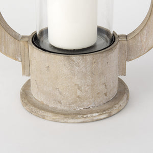 Zain II Large Brown Wooden Vintage Inspired Candle Holder Lantern