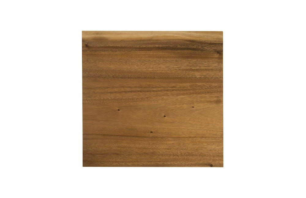 Ladder Side Table, Suar Wood, Natural/Brass Finish 