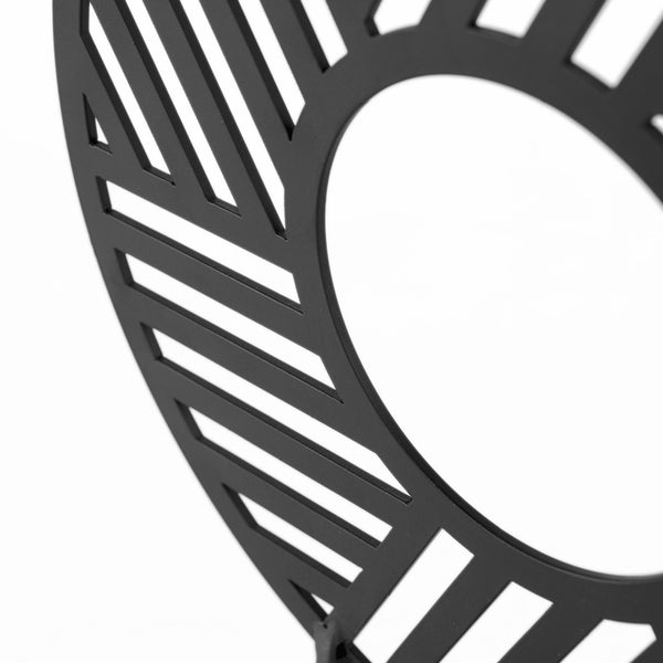 Micra 11.0L x 3.0W x 13.4H Matte Black Metal Decorative Object on a Stand