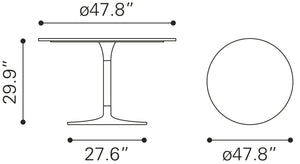 Metropolis Dining Table 48" Black