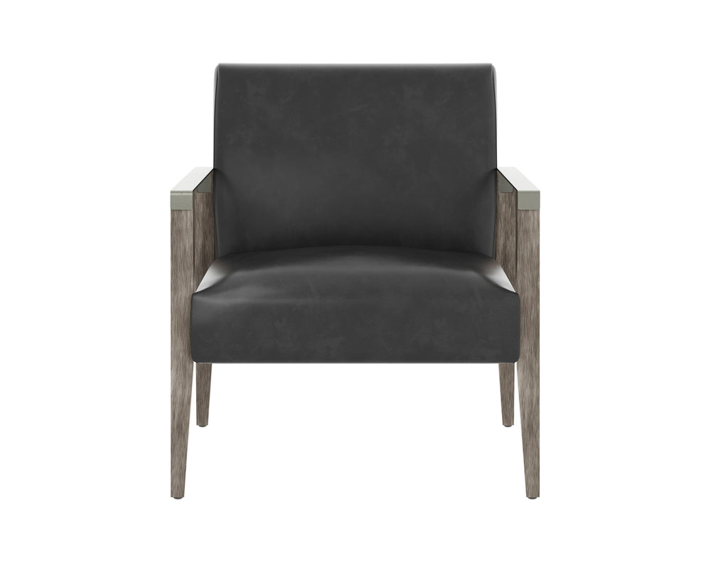 EARL LOUNGE CHAIR - ASH GREY - BRENTWOOD CHARCOAL LEATHER
