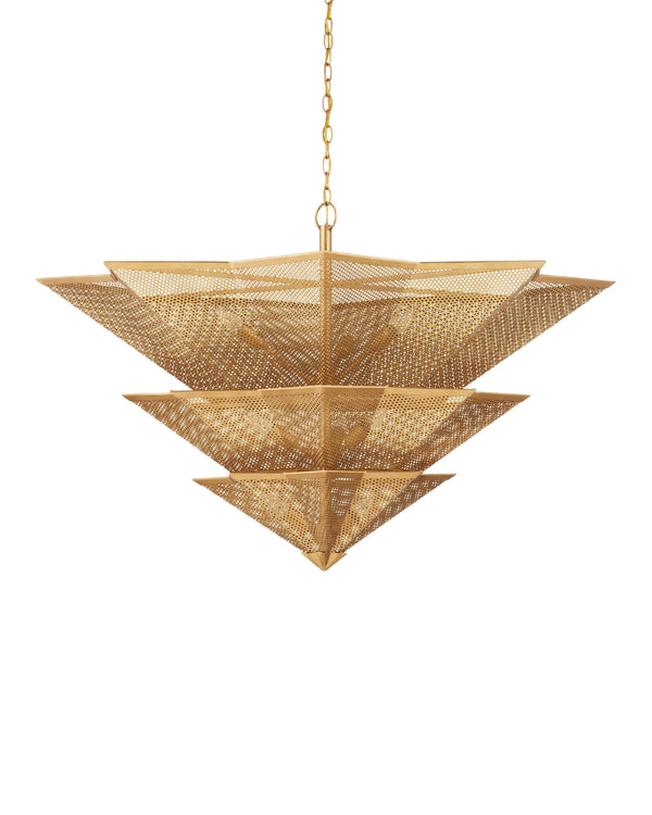 Hanway Chandelier In Antique Gold Leaf
