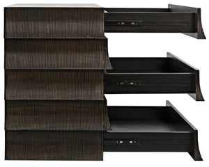 Ava Mahogany Dresser in Hand-Rubbed Black with Light Brown Highlights