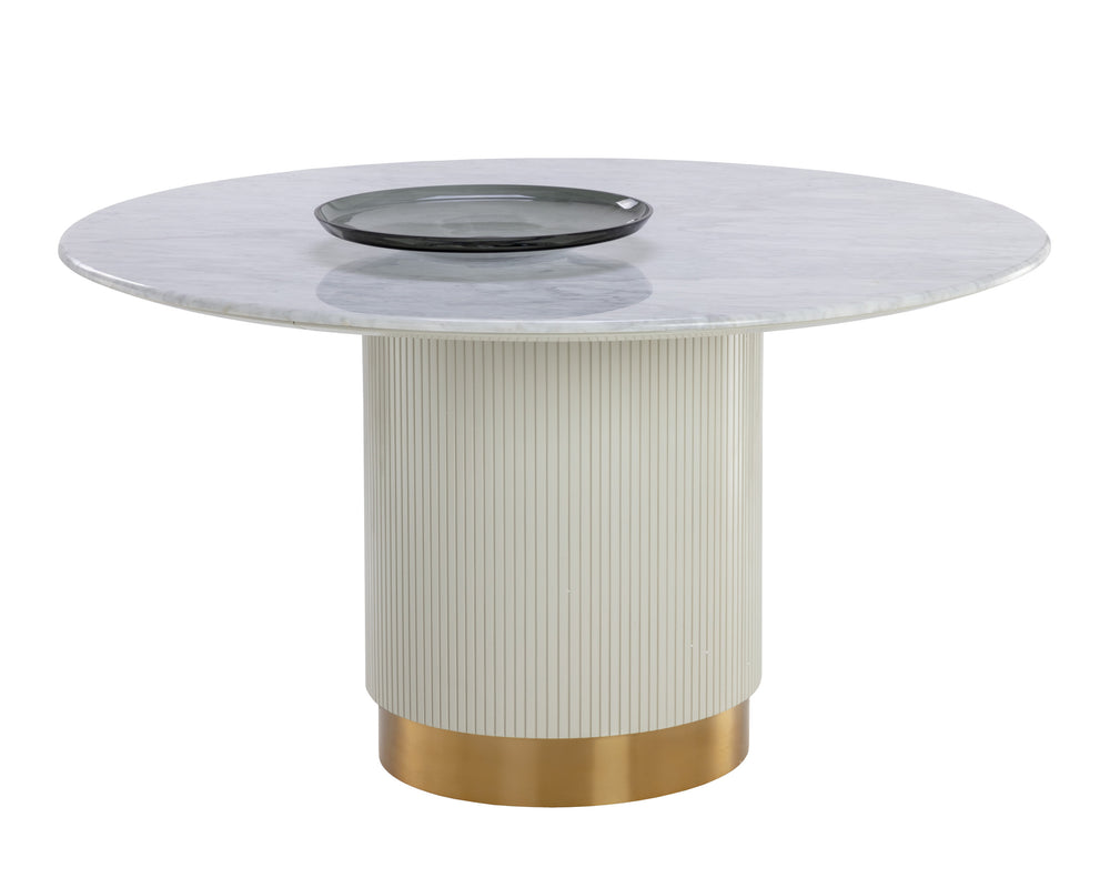PALOMA DINING TABLE - ROUND - WHITE MARBLE - 54"