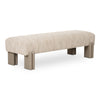 Priya Bench Off White with High-Gloss Iron Legs