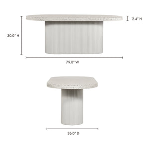 Lyon White Terrazzo Outdoor Dining Table