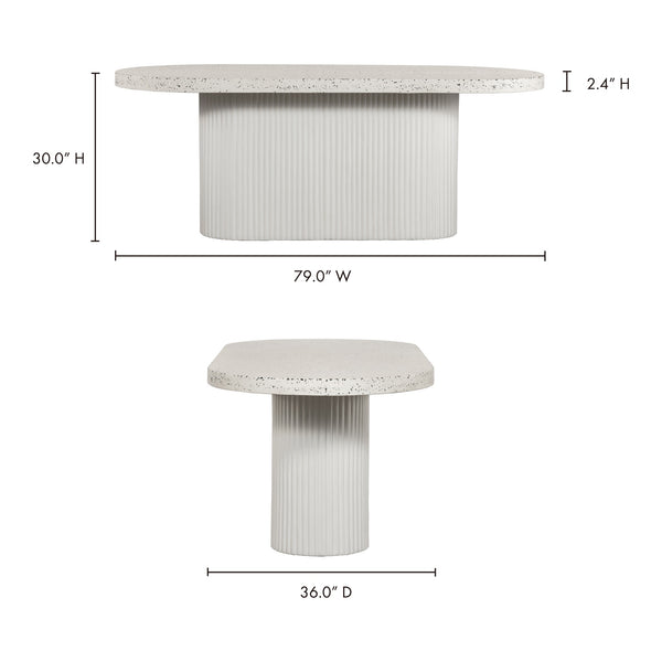 Lyon White Terrazzo Outdoor Dining Table