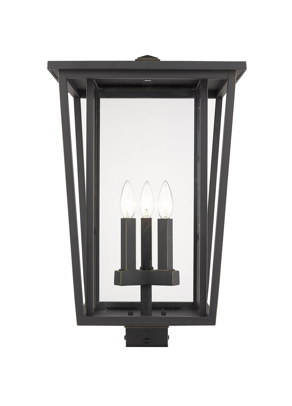 Seoul 3 Light Outdoor Post Mount Fixture in Oil Rubbed Bronze Finish