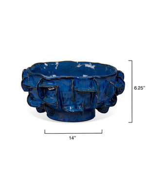  Helios Ceramic Decorative Bowl, Blue