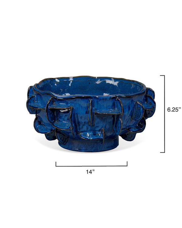  Helios Ceramic Decorative Bowl, Blue