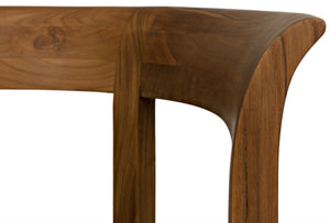 Webster Teak Club Chair with Satin Clear Coat and Black Cotton Cushion