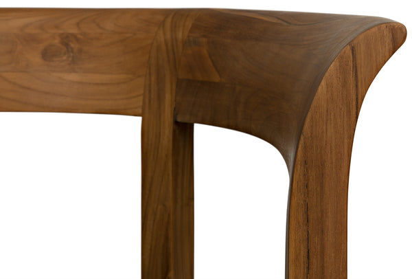 Webster Teak Club Chair with Satin Clear Coat and Black Cotton Cushion