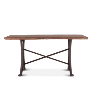 Organic Forge 72-Inch Live Edge Gathering Table with Antique Zinc Base