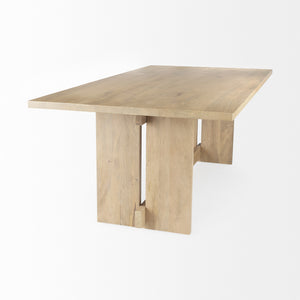 Aida 84L Light Brown Wood Dining Table