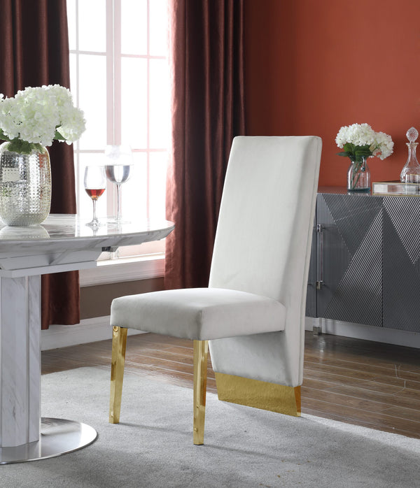 Stanley Dining Chair In Cream Velvet