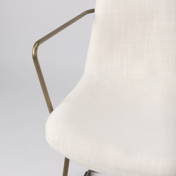 Sawyer Cream Fabric Wrap Gold Metal Frame Dining Chair