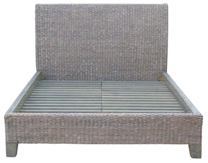 Kakai Banana Leaf Queen Bed-Grey Wash