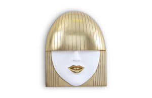 Fashion Faces Wall Art, Large, Smallallile, White And Gold Leaf