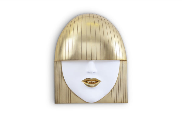 Fashion Faces Wall Art, Large, Smallallile, White And Gold Leaf