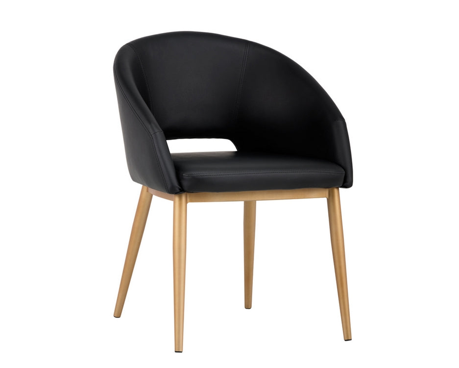 Thatcher Dining Chair - Antique Brass - Onyx