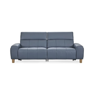 Alea Leather Power Recliner Sofa - Smoke Blue