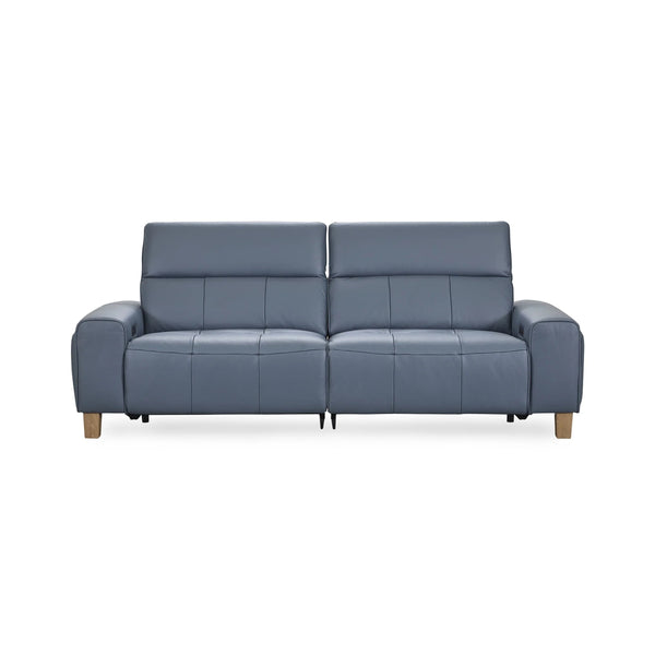 Alea Leather Power Recliner Sofa - Smoke Blue
