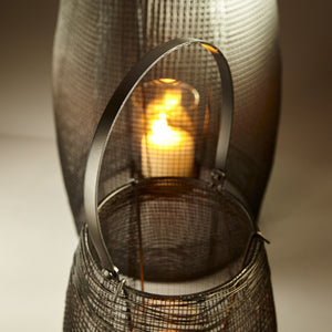 Small Gauze Candleholder in Graphite