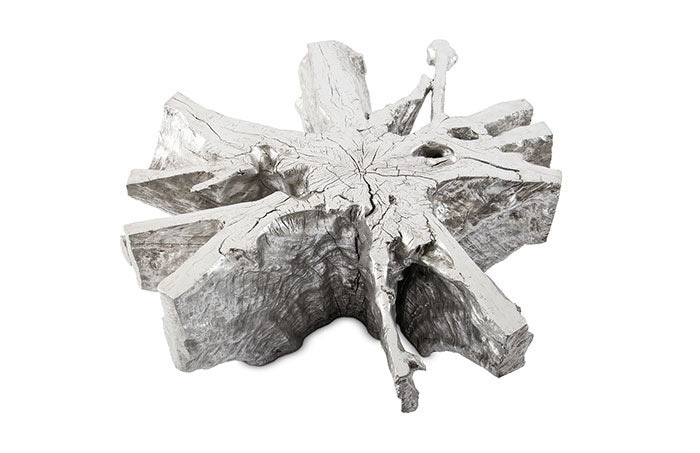 Freeform Coffee Table, Silver Leaf