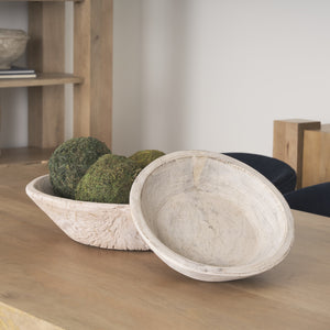 Nikita Set of 2 Large Light-Wash Reclaimed Wood Bowls