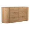 Moe's Theo 6 Drawer Dresser in Natural Oak