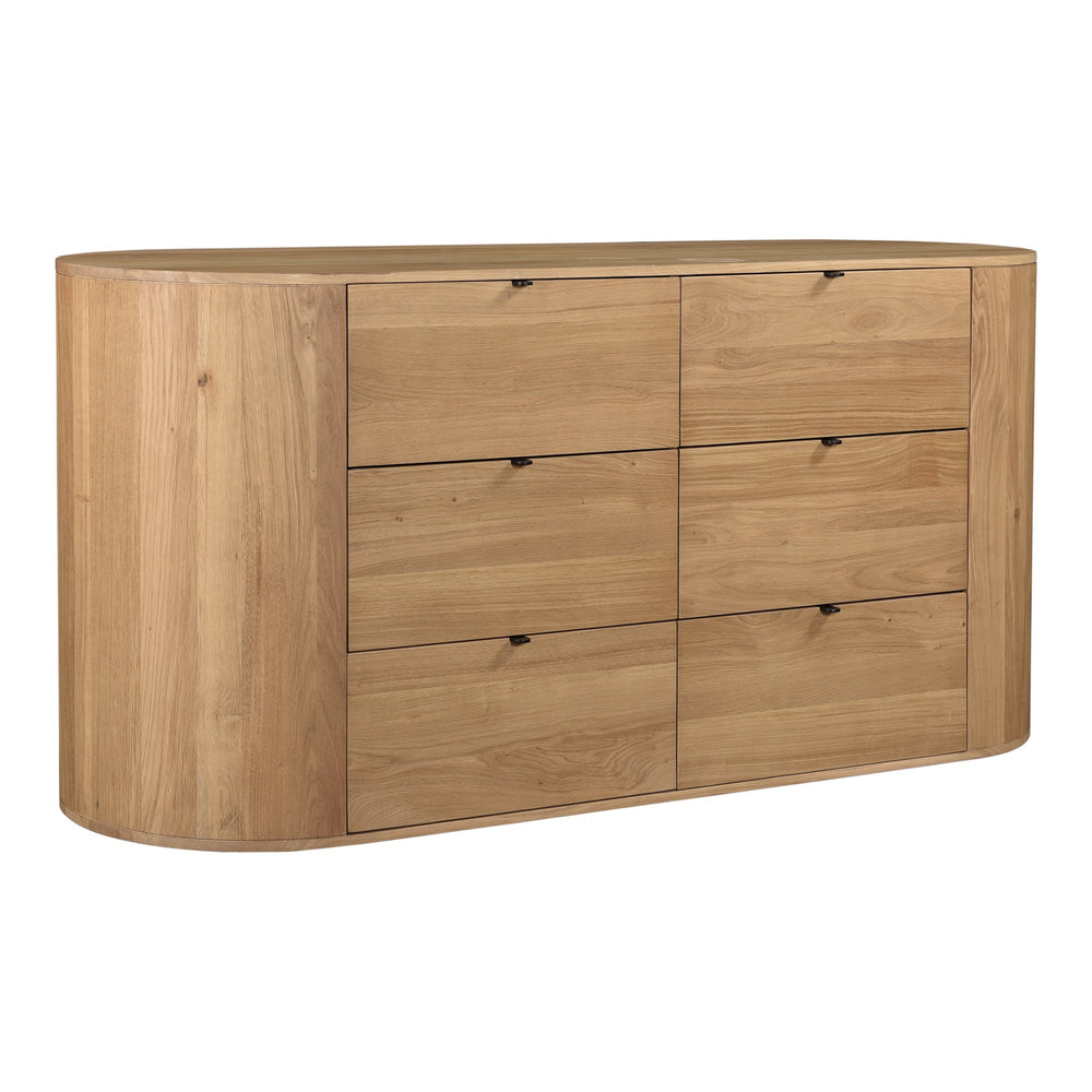 Moe's Theo 6 Drawer Dresser in Natural Oak