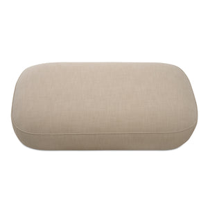Marion Rectangular Ottoman in Beige with Recessed Base